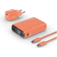 RealPower PB-10000 Power Pack Powerbank 10000 mAh Li-Ion USB, USB-C Orange