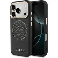 GUESS Perforerat 4G MagSafe-fodral för iPhone 17 Pro - svart