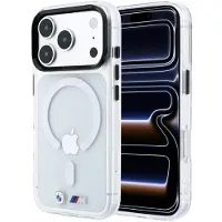 BMW M IML-fodral med glansigt metallmärke, detaljer & MagSafe för iPhone 17/18 Pro – transparent