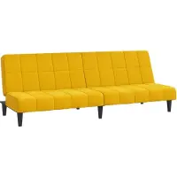 vidaXL Bäddsoffa 2-sits gul sammet
