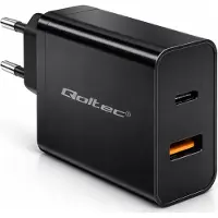 Qoltec Supersnabb Pd-väggladdare Med Usb-a Och Usb-c 90w