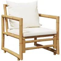 vidaXL Loungegrupp för trädgården med dynor 4 delar bambu