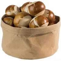 Aps Brödkorg Ø20x13 cm Kraft vikbar papperspåse Läderlook Brun,1 st
