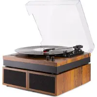 Fenton Retroskivspelare med Bluetooth och högtalare Fenton RP165 skivspelare - Set i trä