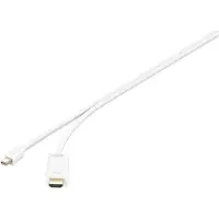 Renkforce Mini-DisplayPort / HDMI Adapterkabel Mini DisplayPort-kontakt, HDMI-A-kontakt 3.00 m Vit RF-3697526 guldpläterad kontakt DisplayPort-kabel