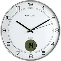 Unilux Väggklocka Tempus silent med digital termometer - inkl. batteri