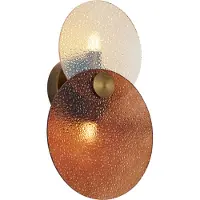 QAZQA Art Deco vägglampa mörk brons med bärnstensfärgat glas 2-ljus - Text
