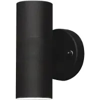 Konstsmide Vägglampa utomhus MODENA, Svart, Aluminium / grå / zink, Modern, Utomhusvägglampa