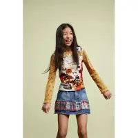 Desigual T-shirt 'Mickey Mouse' pastellblå / curry / orange / röd