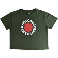 Red Hot Chili Peppers Red Hot Chili Peppers: Ladies Crop Top/Classic Asterisk (Green) (Medium)