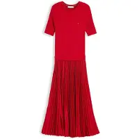 Tommy Hilfiger Cable Knit Pleated Midi Dress