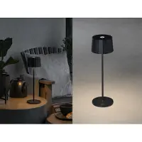 Gnosjö Konstsmide LED-bordslampa Positano för utomhusbruk, svart Positano, dimbar, Svart, Aluminium / grå / zink, Modern