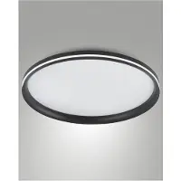FABAS LUCE LED taklampa Isy, dimbar, Svart, Vardagsrum / matsal, Metall, Modern, LED-taklampa