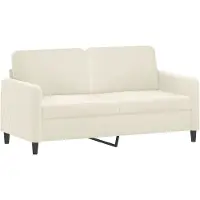 vidaXL Soffa 2-sits gräddvit 140 cm sammet