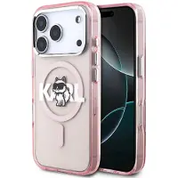 Karl Lagerfeld IML Choupette Sketch Logo MagSafe-fodral för iPhone 17 Pro – Rosa