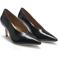 BOSS Heeled pumps in leather with pointed toe