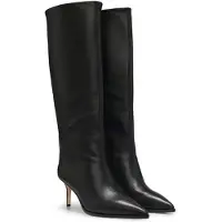 BOSS för kvinnor. 50573044 Miah-stövlar i svart (38), Hud, 5 till 8 cm, Zip, Casual, Klassisk