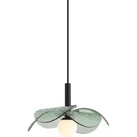 QAZQA Design pendellampa svart med grönt glas - Kemner