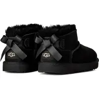 Ugg unisex för barn. 1185920K Ultra Mini Bailey Bow-boots i skinn, svart (33.5), Hud, Karta, Före, Kardborreband, Casual, barnmode