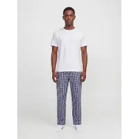 Jack & Jones Pyjamas lång 'JACFLORENCE' marinblå / vit