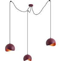 QAZQA Design pendellampa röd med opalglas 3-ljus - Tulip