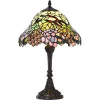 Clayre & Eef Tiffany bordslampa LOTTA, Multifärgad, Vardagsrum / matsal, Glas, Tiffany, Bordslampa