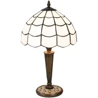 Clayre & Eef Tiffany bordslampa Wiebke, Brun / mässing, Vardagsrum / matsal, Glas, Tiffany, Bordslampa
