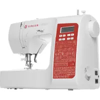 SINGER SC220-RD, Röd, Vit, Automatisk symaskin, Sy, LCD, Knappar, Handtag, 5 mm