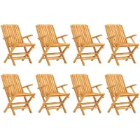vidaXL Hopfällbara trädgårdsstolar 8 st 61x67x90 cm massiv teak