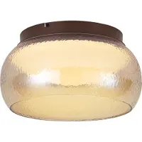 QAZQA Art Deco taklampa brun med bärnstensfärgat glas inkl. LED 3-stegs dimbar - Thimble