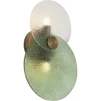 QAZQA Art Deco vägglampa mörk brons med grönt och klart glas 2-ljus - Text