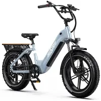 ONESPORT OT08 Elcykel 20 500W Motor Dubbla Skivbromsar Shimano 7-växlad LCD-display Terrängcykel blå