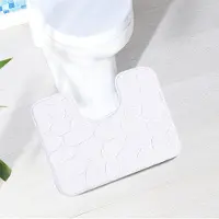 Yiran Furniture Toalettdörrmatta Mattmatta Toalettgolvmatta U-formad Golvmatta Vattentät Matta Toalett Badrum Absorberande Halkfri Matta 40 * 50cm