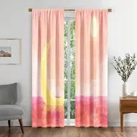 Yiran Furniture Naturliga Färgglada Drömska Månsken Himmelska Moln Fönstergardiner i Barnrum Vardagsrum Hallbehandlingar Kök Dekor Draperier Persienner W70 X H185(CM)X2&Grommet Top