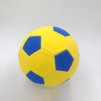 SportSurge Curve Fotboll Träningsboll – Storlek 4 & 5, Maskinsydd EVA Spinn Fotboll för Tävling Size 5 (Standard 11-a-side) gul/blå