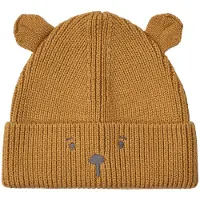 Liewood Mössa - Stickad - Gina Bear - Golden Carmel - - 9-12 mån - Mössa