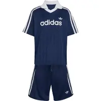 Adidas Originals Loose Polo Pinstripe Set Med T-shirt Och Shorts, storlek 110 cm