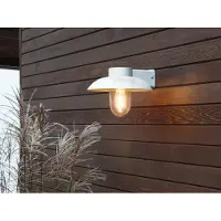Konstsmide Vägglampa utomhus MANI, dimbar, Vitt / opal, Metall, Modern, Utomhusvägglampa