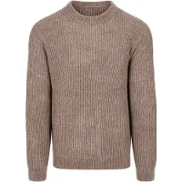 Profuomo Pullover Chenille Rib Wool Blend Brun Storlek