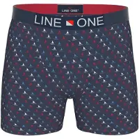 Line One Boxershorts 'Herren Boxershort "Digital" bedruckt' marinblå / vit