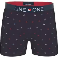 Line One Boxershorts 'Herren Boxershort "Digital" bedruckt' marinblå / himmelsblå / röd / vit