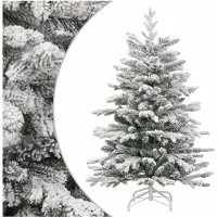 Konstgjord julgran med gångjärn, snötäckt, 150 cm