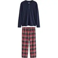 Next Pyjamas lång 'Family Matching Christmas' marinblå / mörkgrön / rubinröd / vit