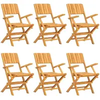 vidaXL Hopfällbara trädgårdsstolar 6 st 55x61x90 cm massiv teak