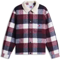 Tommy Hilfiger Tommy Jeans Brushed Flannel Teddy Collar Oversized Shacket