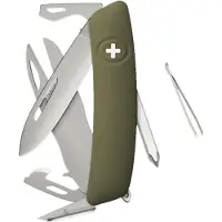 Swiza D08 R AM, KNR.0126.1050, Olive, Swiss pocket knife, 8 tools
