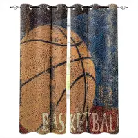 Yiran Furniture Gratis Frakt Billiga Pojkar Sport Basketplan Modern Fönstergardin för Vardagsrum Sovrum Dekoration Hemtextil Draperier 2ST W75 X H166(CM)X2&Hook