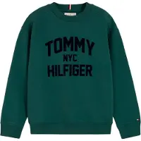Tommy Hilfiger Sweatshirt 'BRAND LOVE' smaragd / svart