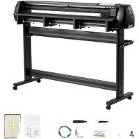 Vevor vinylskärmaskin, 1350 mm max matningsbredd, dubbla blad, justerbar kraft och hastighet, LED-display, vinylplotterskärare med Signmaster-programvara för kompatibel med Windows och macOS
