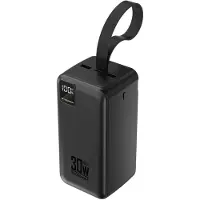 Wozinsky Powerbank W8-B 50 000 mAh, 30 W, 2 x USB-A, 2 x USB-C och USB-micro med ficklampa – svart